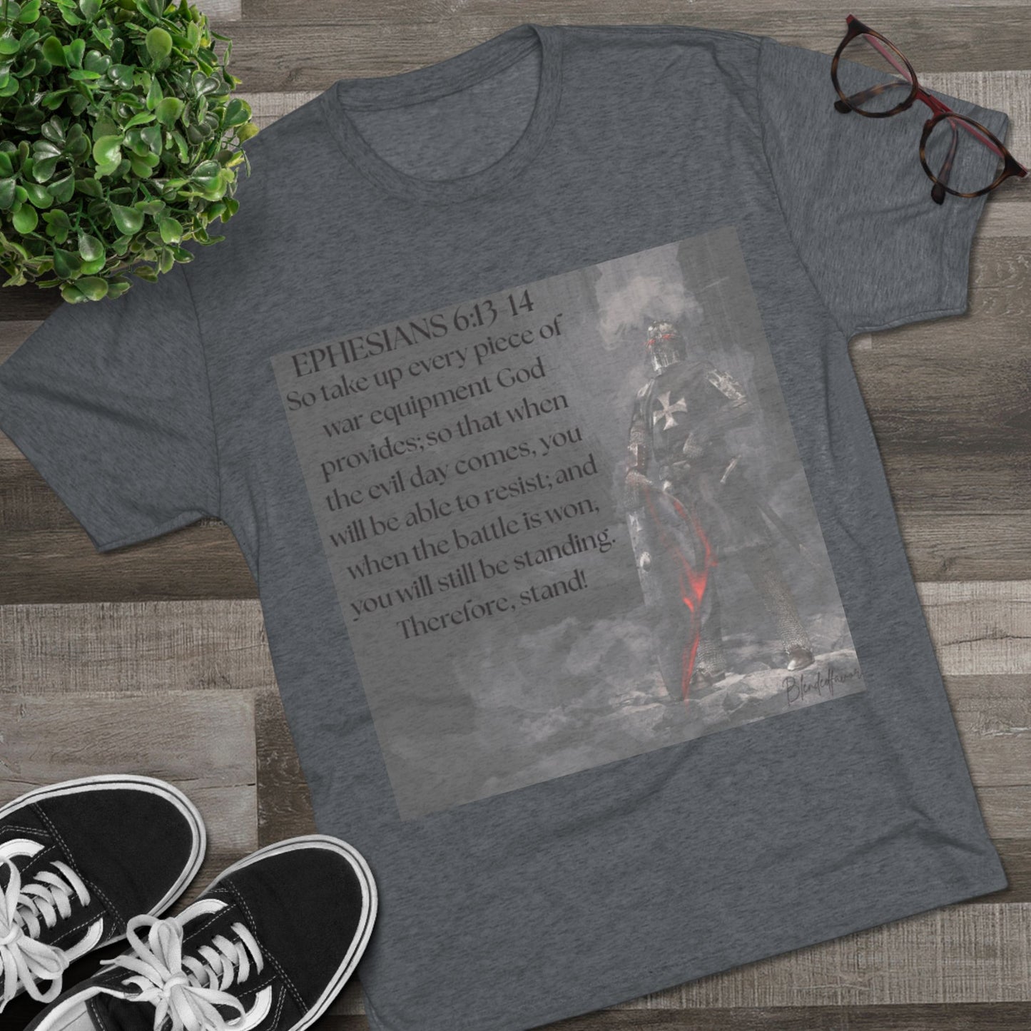 Inspirational Faith Crew Tee - Ephesians 6:13-14