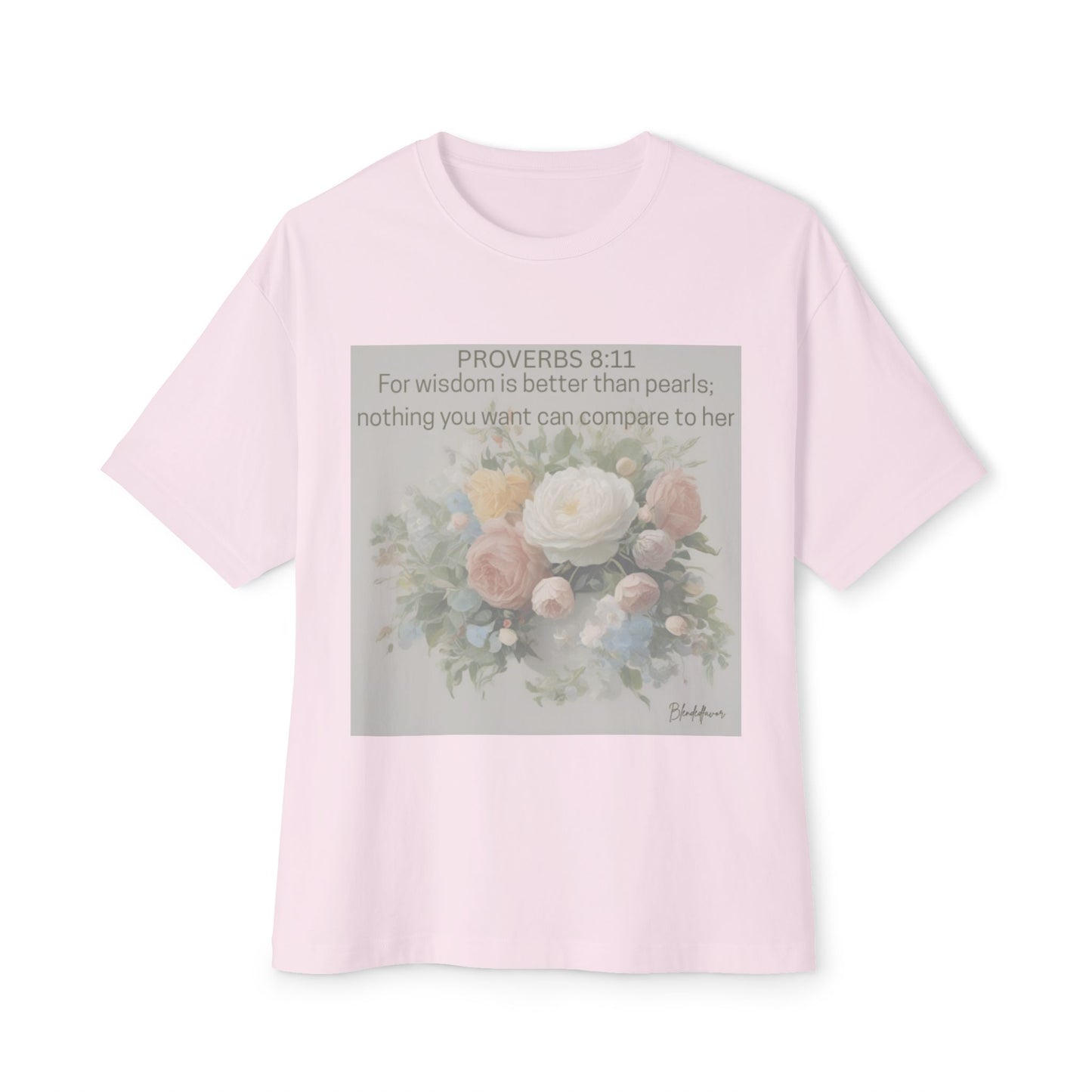 Inspirational Floral Unisex Oversized Tee - Proverbs 8:11